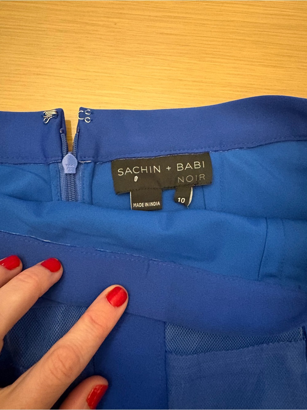 NWT Sachin + Babi Silk Royal Blue Two-Piece Sleeveless Layered Top & Skirt - Picture 8 of 11